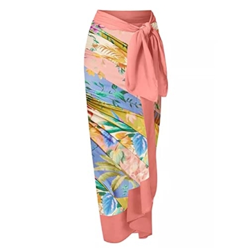 Trendy 2 Piece Floral Swimsuits with Cover-Up Skirt