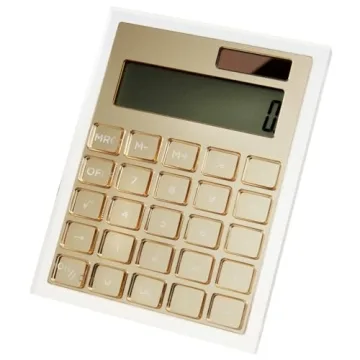 Russell+Hazel Clear Acrylic Calculator with Gold Hardware