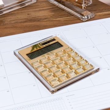 Russell+Hazel Clear Acrylic Calculator with Gold Hardware