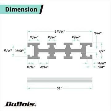 DuBois Multi T-Slot Track | 36” Aluminum T-Track