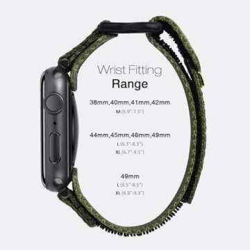 Nereides Compatible with Apple Watch Series 10 Band Series 9/8/7/6/5/4/SE/SE2/Ultra 1/2, Nylon Sport...
