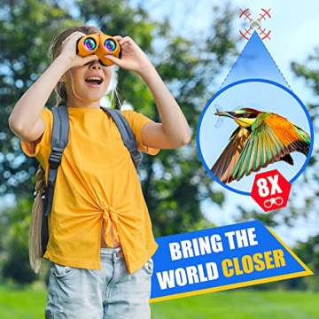 LET'S GO! Waterproof Binoculars for Kids Outdoor Fun