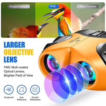 LET'S GO! Waterproof Binoculars for Kids Outdoor Fun