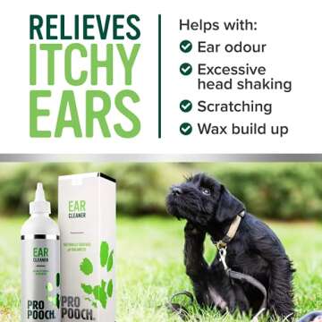 Pro Pooch Dog Ear Cleaner Solution - All-Natural 8oz Cat & Dog Ear Wash Drops for Cleaning, Grooming...