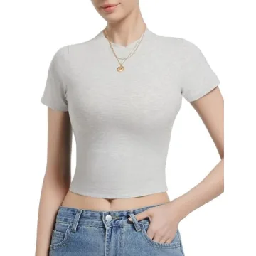 Y2K Crewneck Tees Women Comfortable Trendy Fitted Tops