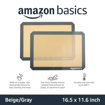 Non-Stick Silicone Baking Mat Pack of 2 - Amazon Basics