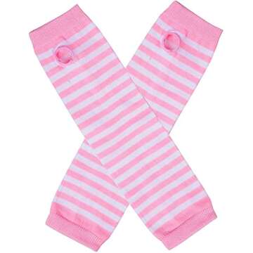 Arm Warmers Winter Fingerless Gloves Knit Warmers with Thumb Hole for Women Girls,Pink