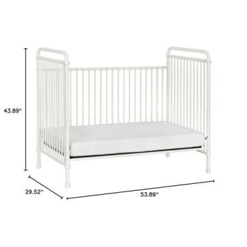 Namesake Abigail 3-in-1 Convertible Metal Crib in Vintage Iron, Greenguard Gold Certified