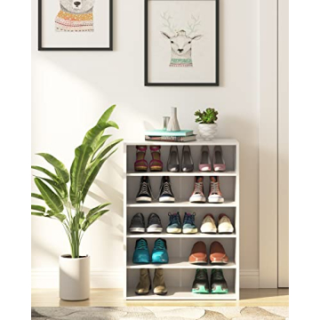 HAIOOU 6 Tier White Shoe Rack - Stylish Storage Solution