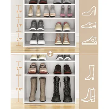 HAIOOU 6 Tier White Shoe Rack - Stylish Storage Solution
