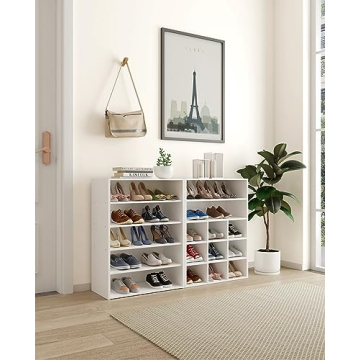 HAIOOU 6 Tier White Shoe Rack - Stylish Storage Solution