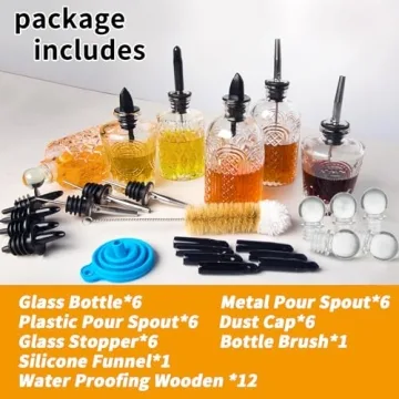 Stylish INFTYLE Syrup Bottle Set of 6 for Kitchen Use