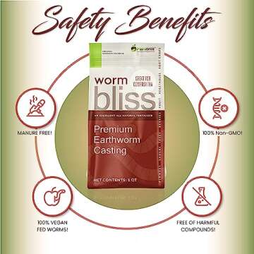 Worm Bliss (1 Qt) - Organic Worm Castings for Plants - OMRI-Listed Earthworm Castings Worm Fertilizer - Worm Castings Organic Fertilizer for Plants, Potting Soil, Garden Soil, & Seed Starter Soil