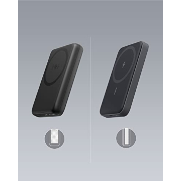 Anker Magnetic Battery (MagGo), 5,000 mAh Foldable Magnetic Wireless Portable Charger and USB-C for iPhone 15/15 Plus/15 Pro/15 Pro Max, iPhone 14/13 Series (Interstellar Gray)