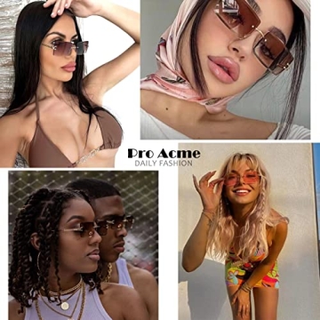 Pro Acme Trendy Rimless Rectangle Sunglasses for All