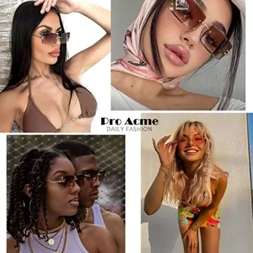 Pro Acme Trendy Rimless Rectangle Sunglasses for All