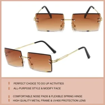 Pro Acme Trendy Rimless Rectangle Sunglasses for All