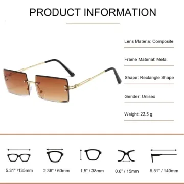 Pro Acme Trendy Rimless Rectangle Sunglasses for All