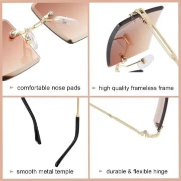 Pro Acme Trendy Rimless Rectangle Sunglasses for All