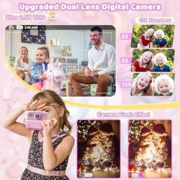 Maysida Instant Print Camera for Kids - Pink