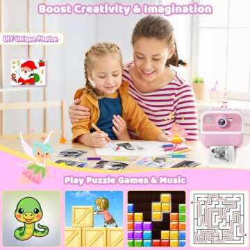 Maysida Instant Print Camera for Kids - Pink