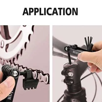 RUJOI 14-in-1 Bike Multi Tool with Chain Breaker Tool Kit,Bike Repair Tool Set with Allen,Torx Wrench,Phllips and Flat Screw.Bike Tool with Chain Quick Link for Mountain, Road Bicycle
