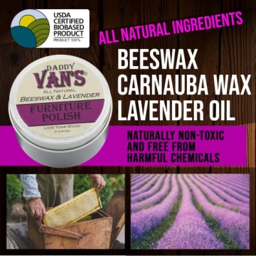 Natural Beeswax Furniture Polish with Lavender Essential Oil