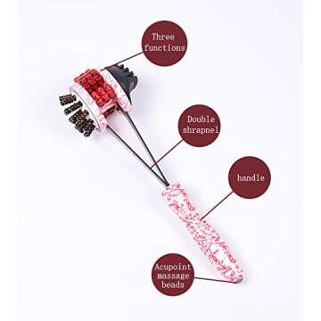 DIDALACE Blue and White Porcelain Roller Massage Stick Health Meridian Massage Hammer Back Knock Multifunctional Health-Preserving Body Relaxation Massager Manual Self Muscle Massage Upgrade(Blue)