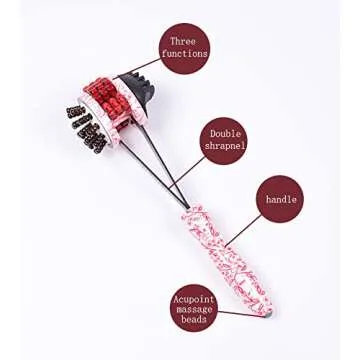 DIDALACE Blue and White Porcelain Roller Massage Stick Health Meridian Massage Hammer Back Knock Multifunctional Health-Preserving Body Relaxation Massager Manual Self Muscle Massage Upgrade(Blue)