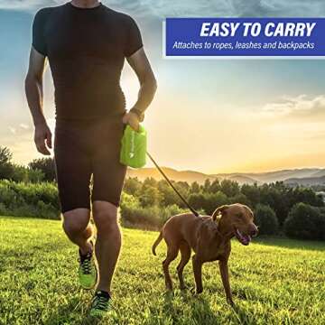 Reusable Smell Proof Waste Bag - Dog Poop Bag Holder for Dog walkers + Hiking with Dogs & Camping. O...