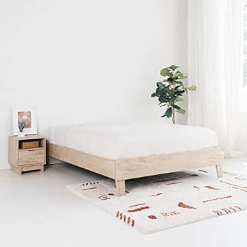 Signature Design by Ashley Oliah Contemporary Queen Platform Bed, Natural Wood Grain