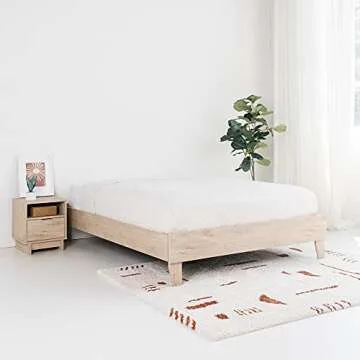 Signature Design by Ashley Oliah Contemporary Queen Platform Bed, Natural Wood Grain