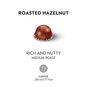 Nespresso Capsules Vertuo, Roasted Hazelnut, Medium Roast Coffee, 30 Count Coffee Pods, Brews 7.8oz.