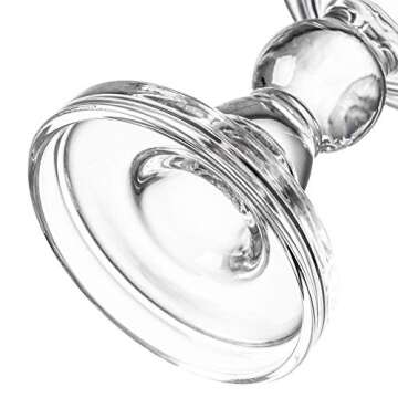 Teensery Glass Candle Holder Clear Pillar Candle Stand Candlestick for Home Wedding Party Decoration (Height 3.5")