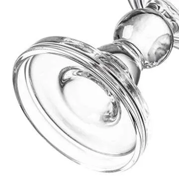 Teensery Glass Candle Holder Clear Pillar Candle Stand Candlestick for Home Wedding Party Decoration (Height 3.5")