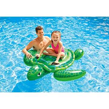 INTEX Lil' Sea Turtle Inflatable Pool Float: Animal Pool Toy For Kids – 2 Heavy-Duty Handles – 8...