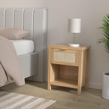 Stylish SICOTAS Rattan Nightstand Set of 2 for Any Room
