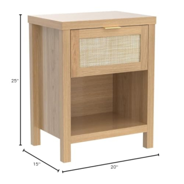 Stylish SICOTAS Rattan Nightstand Set of 2 for Any Room