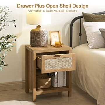 Stylish SICOTAS Rattan Nightstand Set of 2 for Any Room