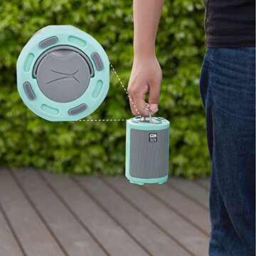 Altec Lansing - HydraMotion Wireless Bluetooth Speaker with 360 Degree Sound, Portable IP67 Waterproof for Outdoors, Shockproof, Snowproof, Everything Proof, 12 Hour Playtime (Mint Green)
