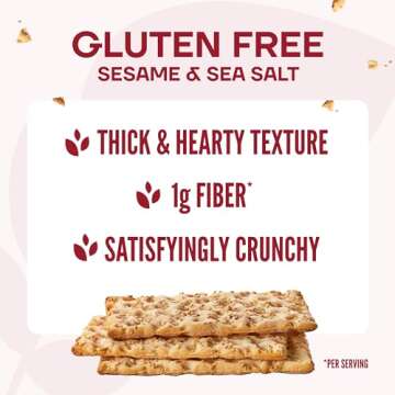 Wasa Gluten Free Sesame & Sea Salt Crispbread, 6.1 oz (Pack of 10), Gluten Free Crackers, Non-GMO Ingredients