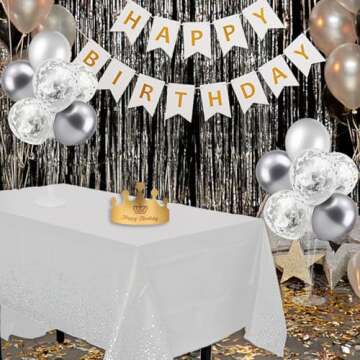 ZJDHPTY Silver Balloon Stand Centerpiece Table Decorations for 25th Wedding Anniversary Birthday Bridal Shower Father's Day Mother's Day Platinum Party Decorations(Silver gray set4)