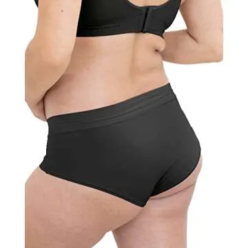 Kindred Bravely Grow with Me Maternity and Postpartum Briefs 2-Pack (Beige/Black, Large)