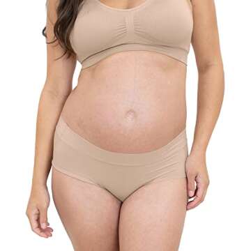 Kindred Bravely Grow with Me Maternity and Postpartum Briefs 2-Pack (Beige/Black, Large)