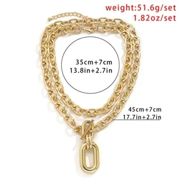 Jovono Chunky Choker Necklace - Elegant Layered Design for Women