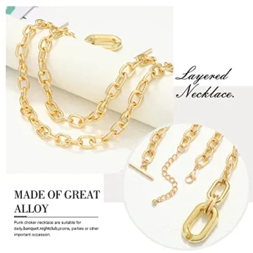 Jovono Chunky Choker Necklace - Elegant Layered Design for Women