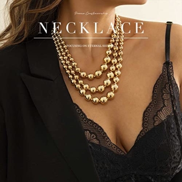 Jovono Chunky Choker Necklace - Elegant Layered Design for Women