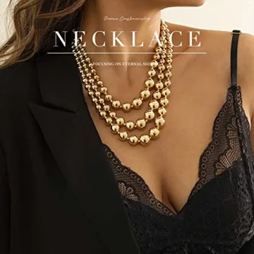 Jovono Chunky Choker Necklace - Elegant Layered Design for Women