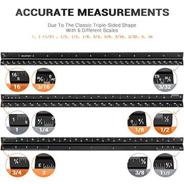 Precision 12" Architectural Scale Ruler for All Professionals