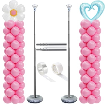 DECOJOY Adjustable Balloon Column Stand Set - 7 Feet for Parties